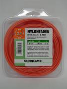 Pjovimo gija Ratioparts Nylon line (2,4 mm/15 m, oranžinė, 6-briaunė) 